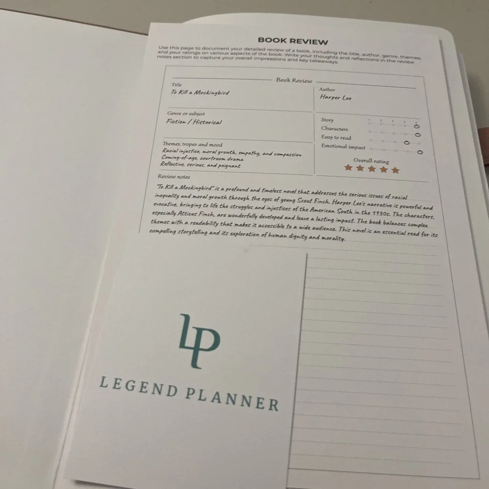 Legend Planner Reading‎ Journal Rose Gold, NEW Book Review